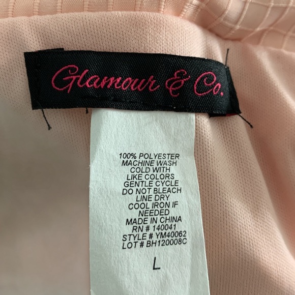Glamour & Co | Peach Square print Sheer Skirt - Picture 5 of 6